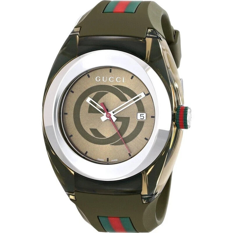 Gucci Sync XXL 46mm YA137106 Green Rubber Band Dial Men's Watch