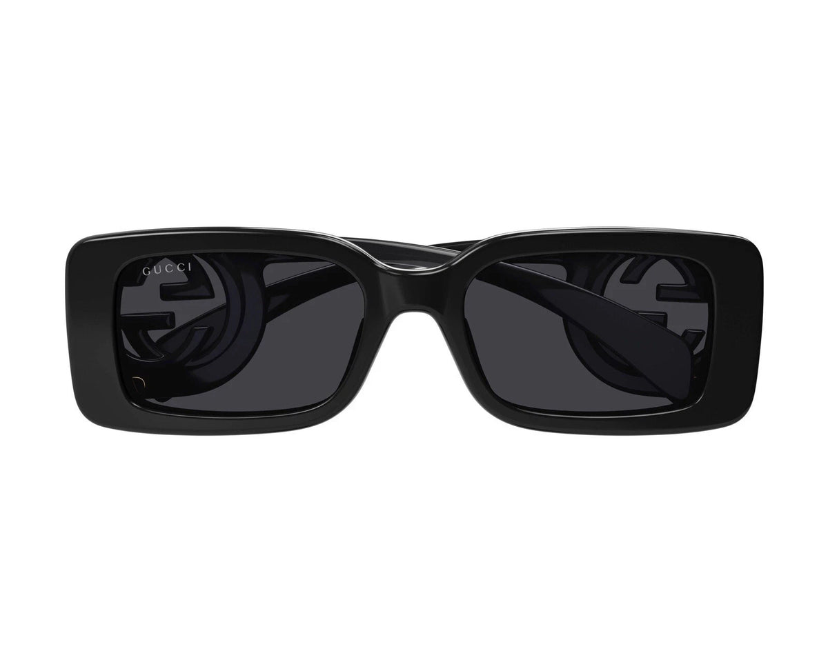 Gucci GG1325S 001 Black Dark Grey Rectangular Women's Sunglasses – view 3