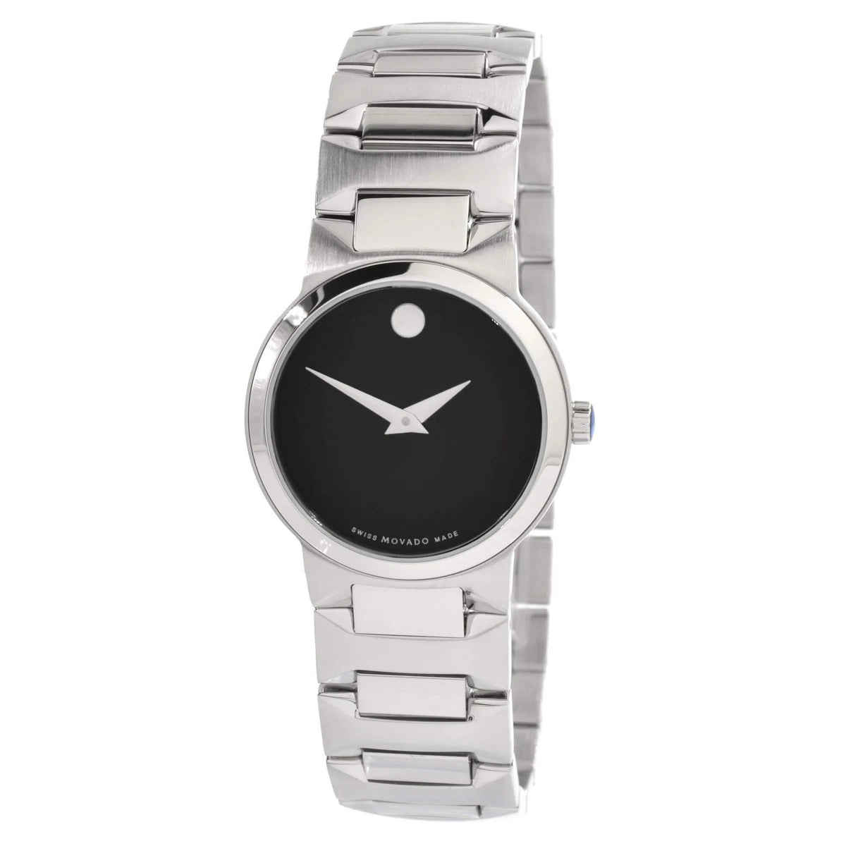 Movado Temo Black Dial Stainless Steel Case Bracelet 0607295 Women's Watch