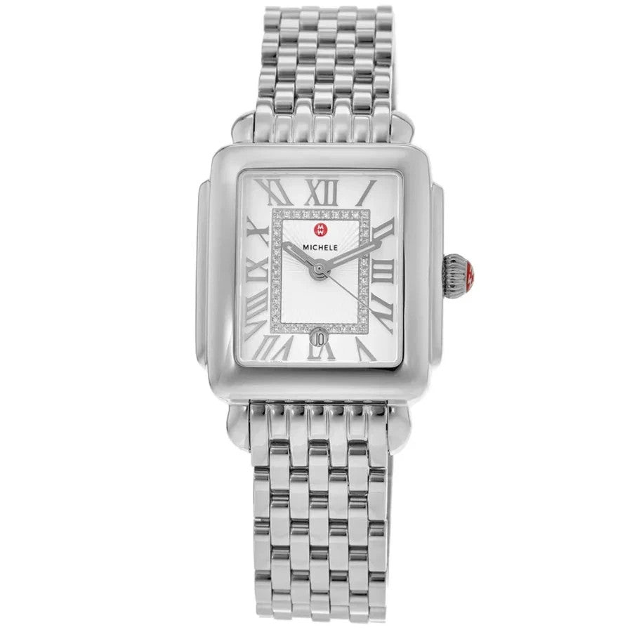 Michele Deco Madison Silver Diamond Dial Steel MWW06G000012 Women's Watch