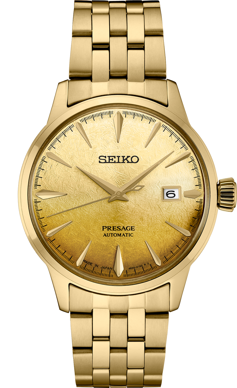 Seiko Presage SRPK46 US S.E Gold Tone PVD Steel 40.5mm Automatic Men's Watch