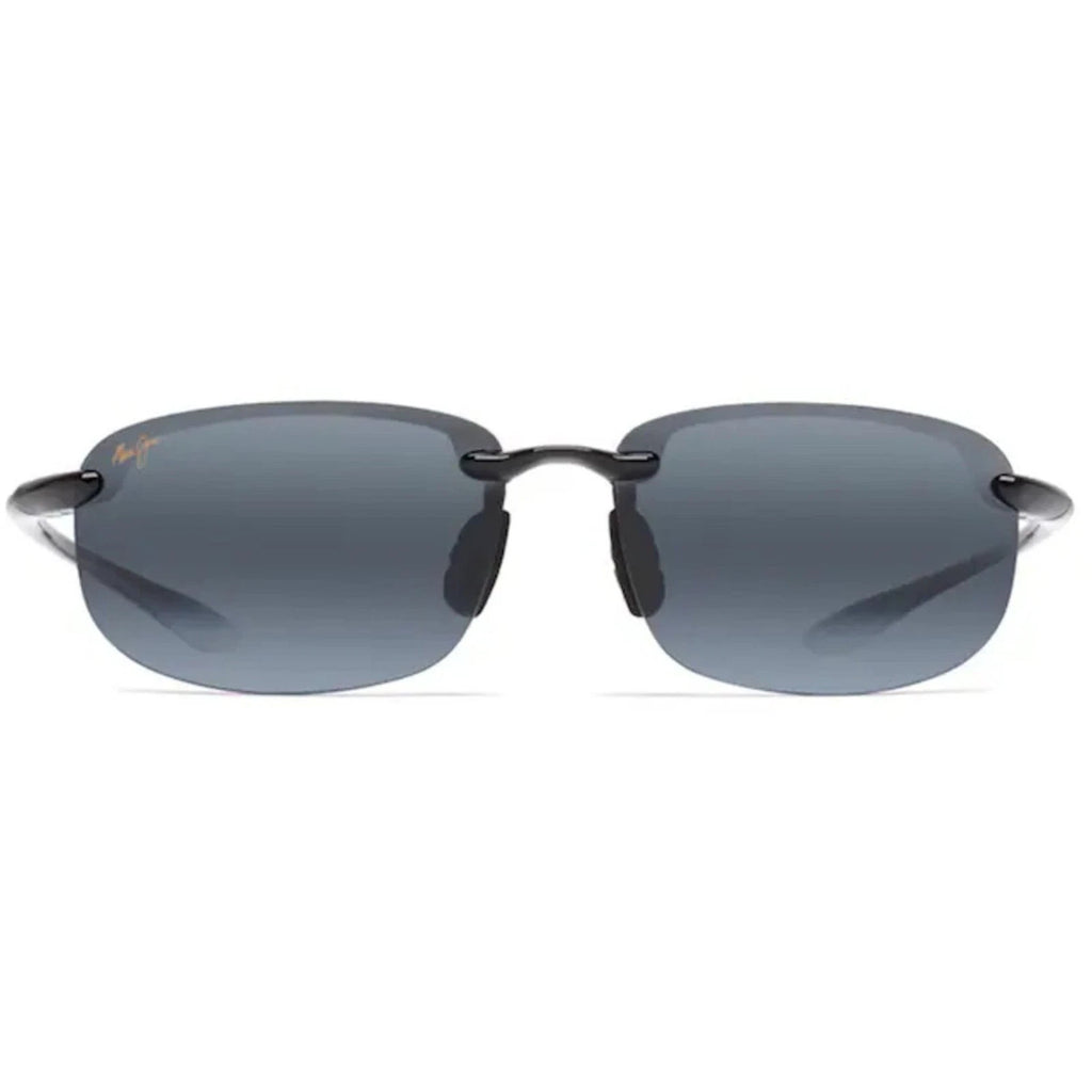 Maui Jim Unisex Sunglasses Gloss Black Hookipa Grey Oval Men's 407-02