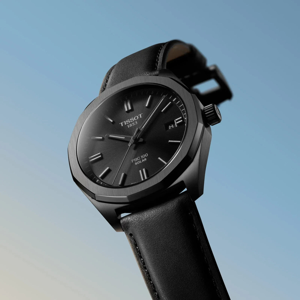 Tissot Prc 100 Solar Quartz 39mm Black Dial Leather Band T1514223605100 Men's Watch – view 2