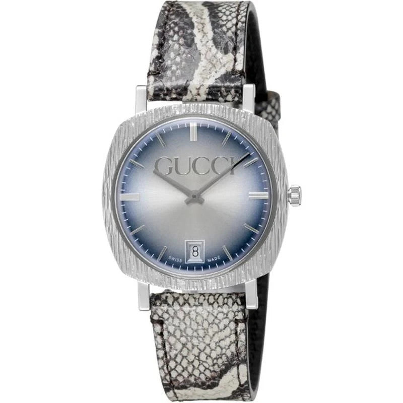 Analog Gucci Light 35mm SS Blue/Silver Dial Leather YA152401 Unisex Watch
