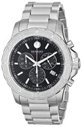Movado Series 800 Chronograph Black Dial Steel 2600110 Swiss 42mm Men's Watch