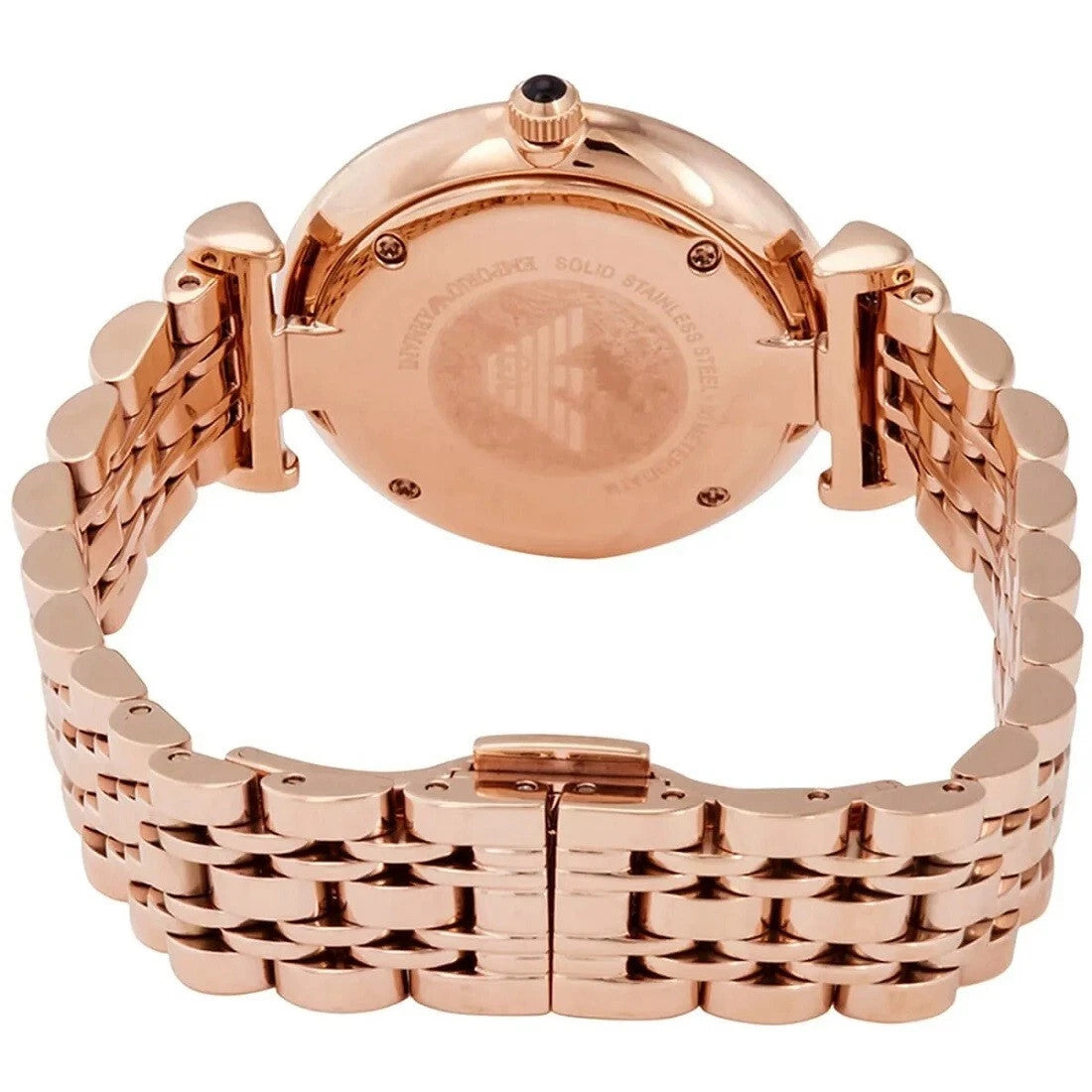 Emporio Armani AR11145 Rose Gold Bracelet & Black Dial Women's Watch – view 3