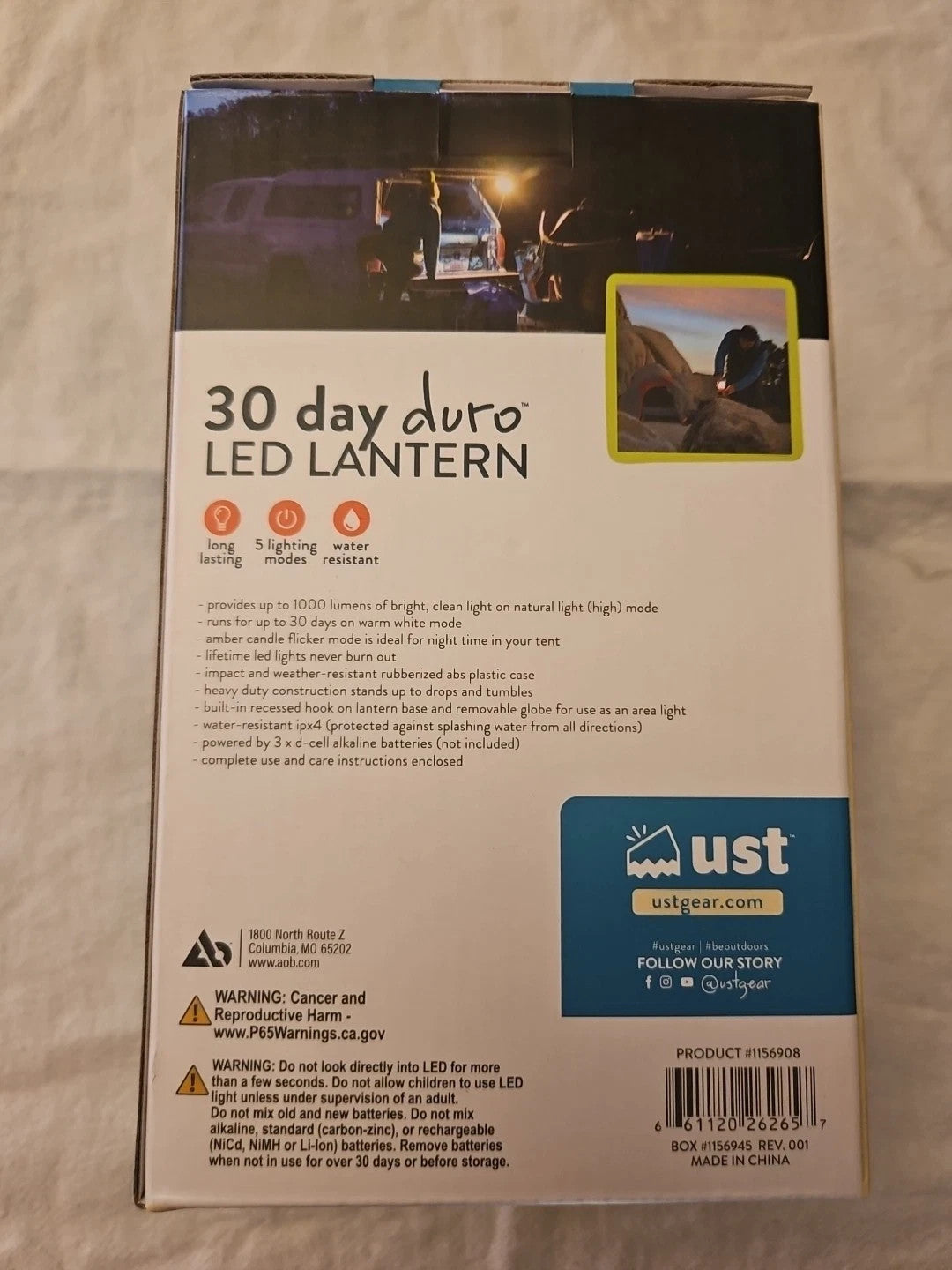 Ust 30-Day Duro Grey 1000 Lumen LED Water-Resistant/Durable Camping Lantern – view 2