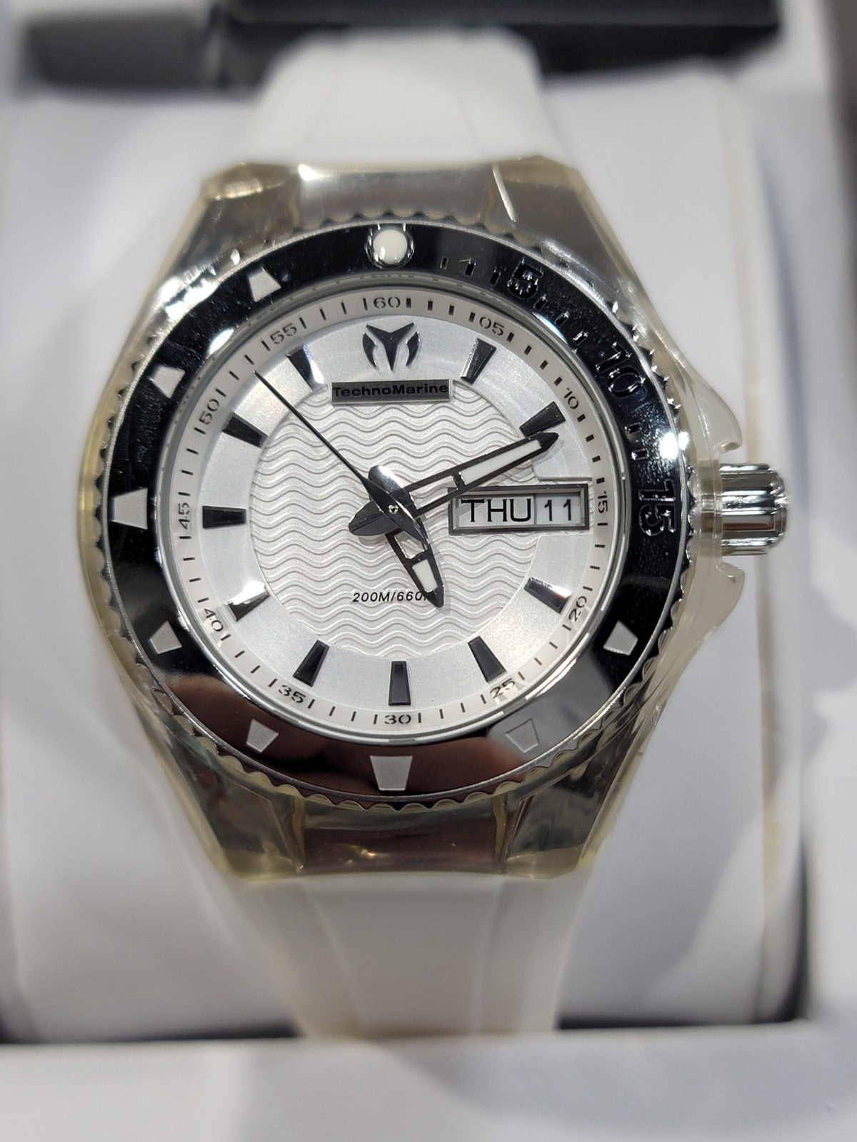 TechnoMarine Cruise 110038 White Rubber Analog Dial Quartz Unisex Watch – view 3