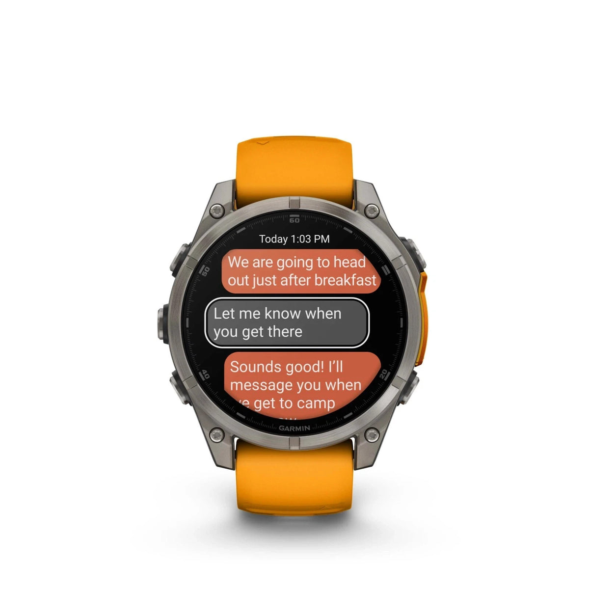 Garmin fenix 8 47mm AMOLED Sapphire Titanium Smartwatch Spark Orange Unisex Watch – view 6