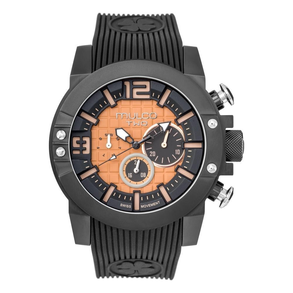 Mulco Swiss Quartz Chronograph Black Silicone Band MW5-4271-024 Men's Watch