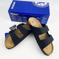 Birkenstock Arizona Birko-Flor Birkibuc Black Leather Sandal Size 8