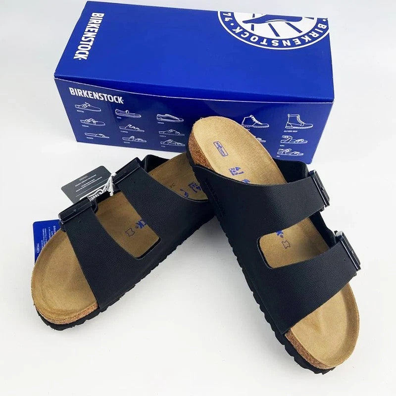 Birkenstock Arizona Birko-Flor Birkibuc Black Leather Sandal Size 8
