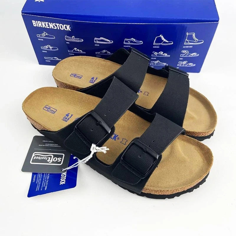 Birkenstock Arizona Birko-Flor Birkibuc Black Leather Sandal Size 8 – view 3