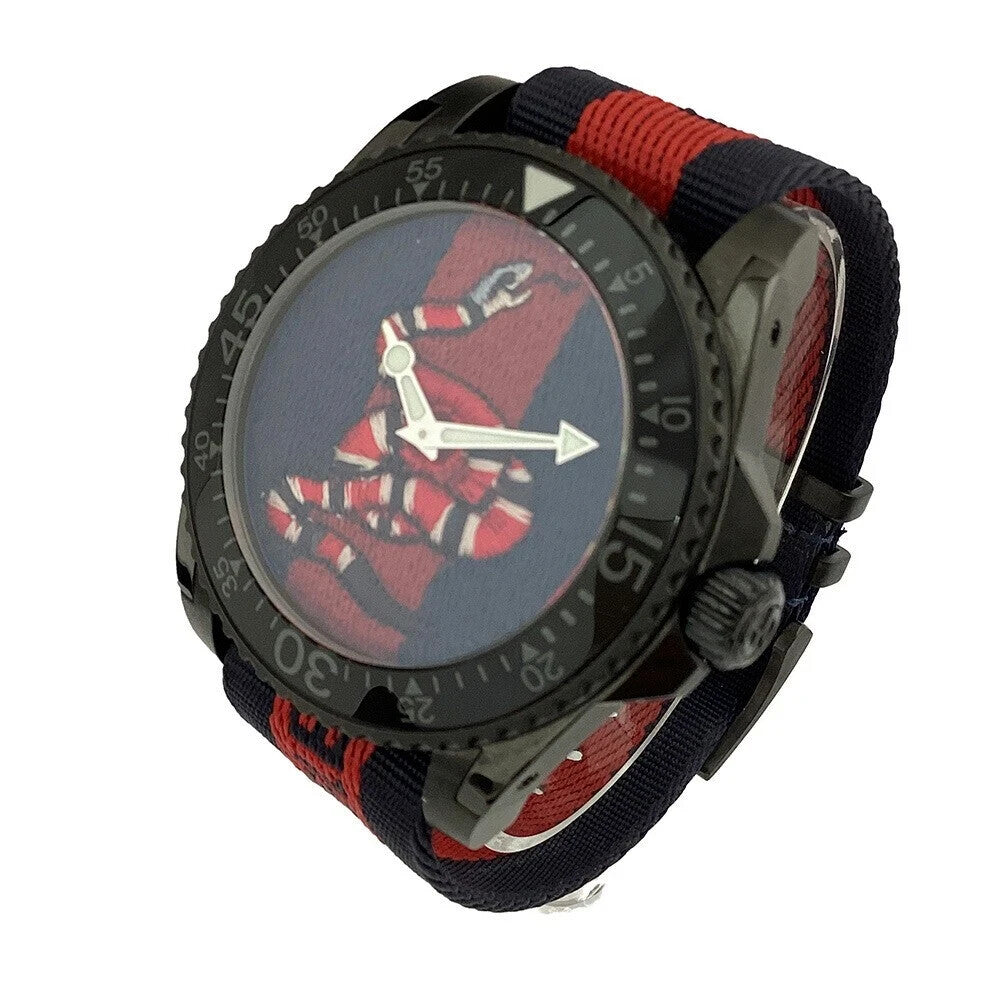 Gucci Dive Snake Quartz 45mm Navy & Red Stainless Steel/Nylon Men's Watch – view 2