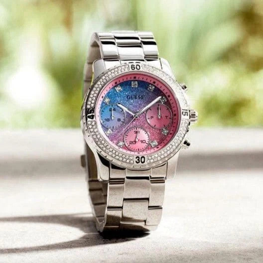 Guess Confetti Multicolored Dial Silver Steel Strap For W0774L1 Women's Watch – view 3
