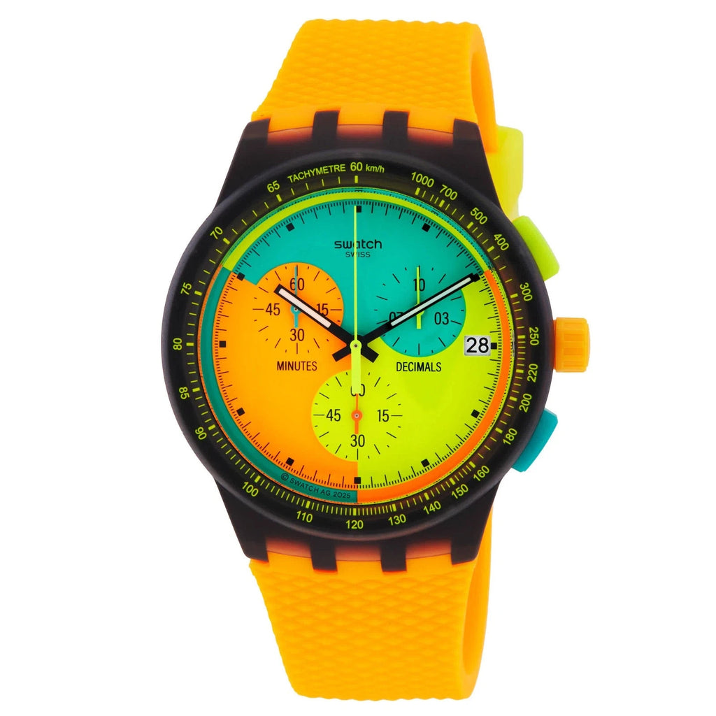 Swatch Neon Signal Flag Chronograph Quartz SUSB422 Men's Watch