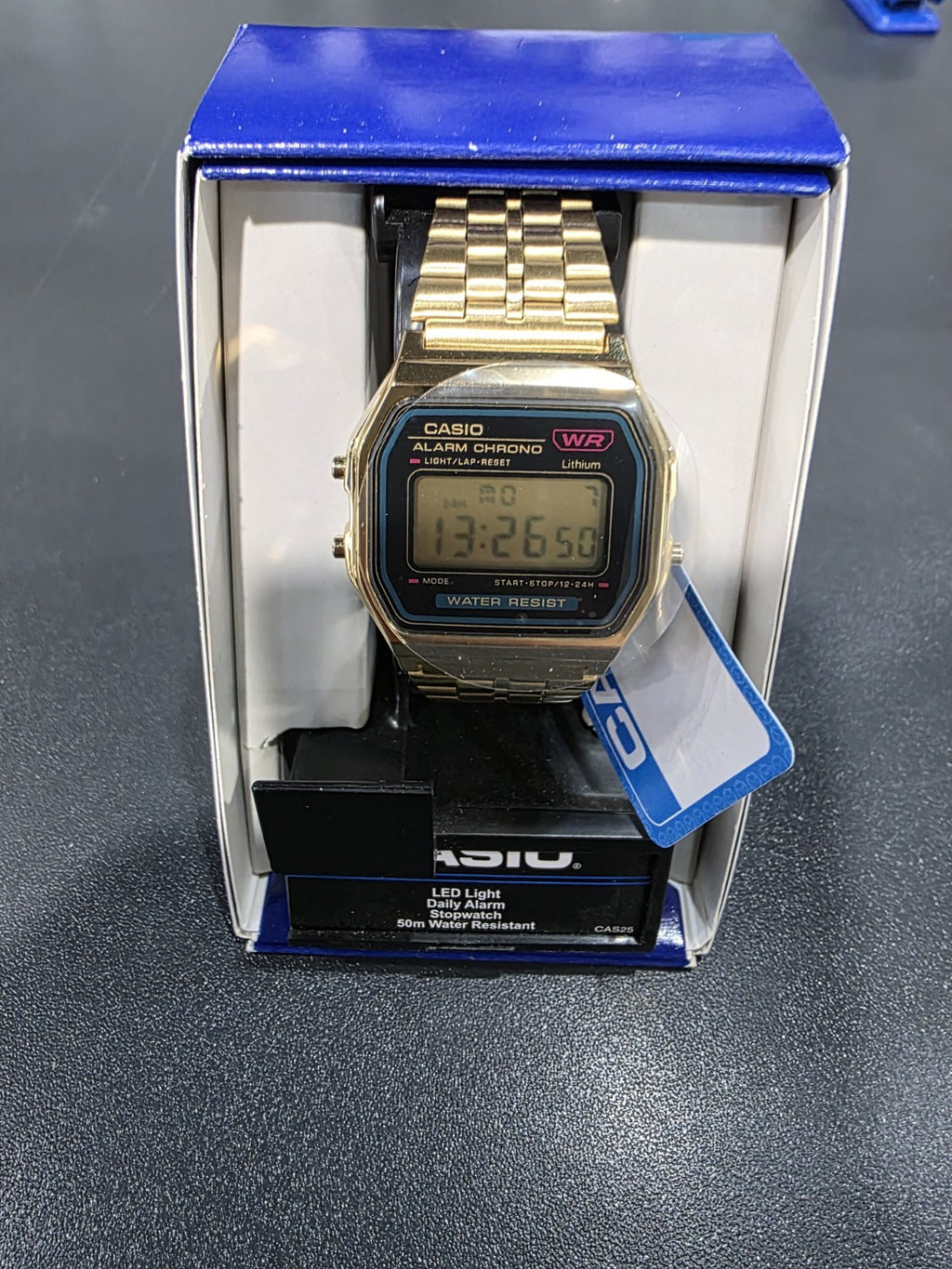 Casio Retro Gold tone with Black Dial Vintage A159WGEA-1DF One Size Men's Watch – view 4