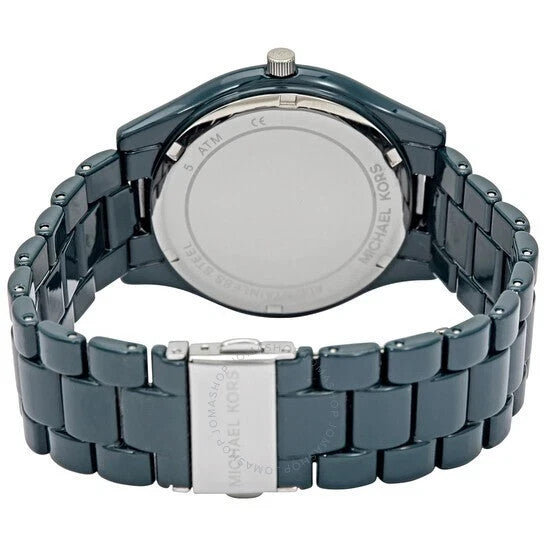 Michael Kors Slim Runway MK4416 42mm Blue Coated Stainless Steel Case and Strap Women's Watch – view 3