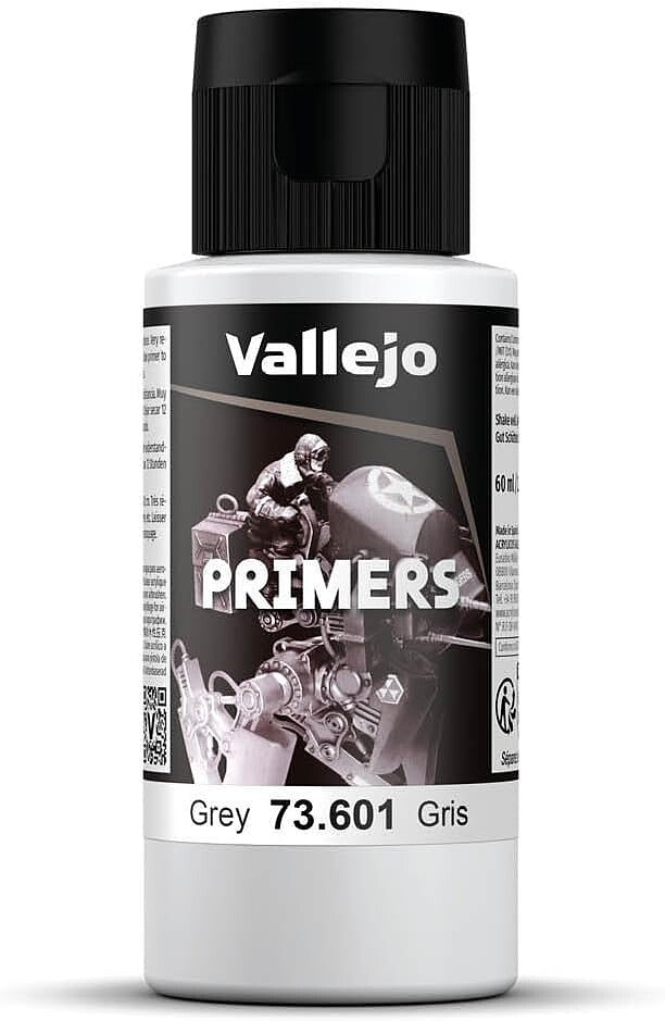 Vallejo Grey Primer 60ml Bottle Hobby and Model Paint Supply Set of 6 Pack