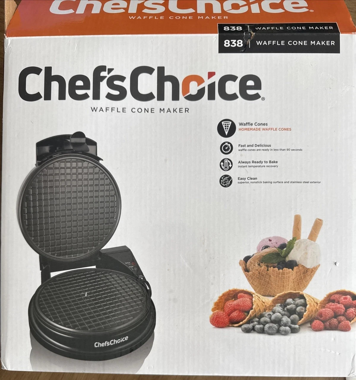 Chef’s Choice International Waffle/Sugar Ice Cream Cone Maker Express 838