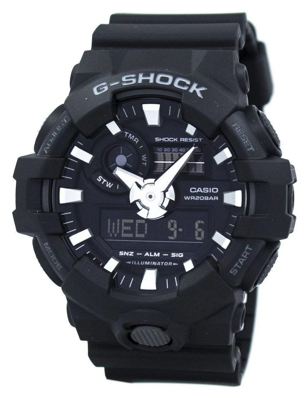 Casio G-Shock Illuminator Shock Resist Stopwatch Timer Alarm GA700-1B Men's Watch