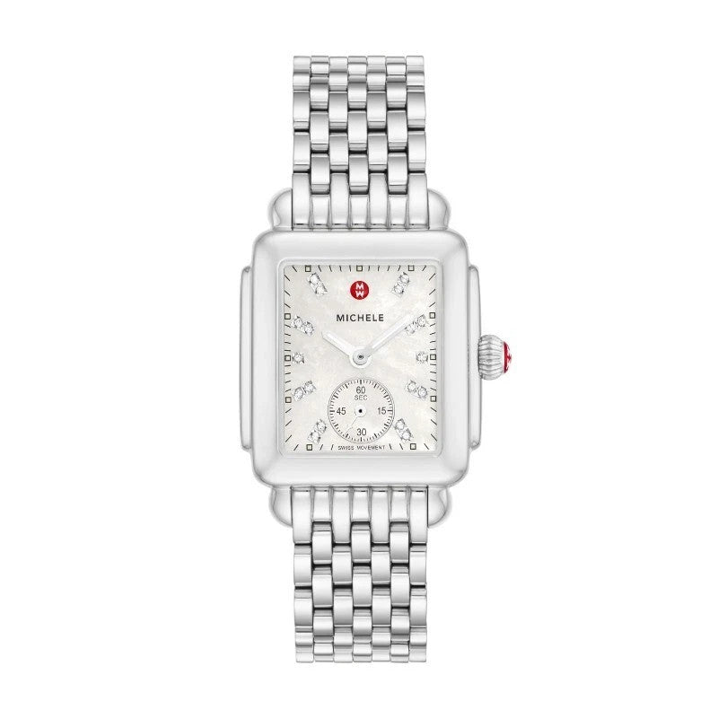 Michele Deco Mid Steel Mother-of-Pearl Diamond Dial MWW06V000002 Women's Watch