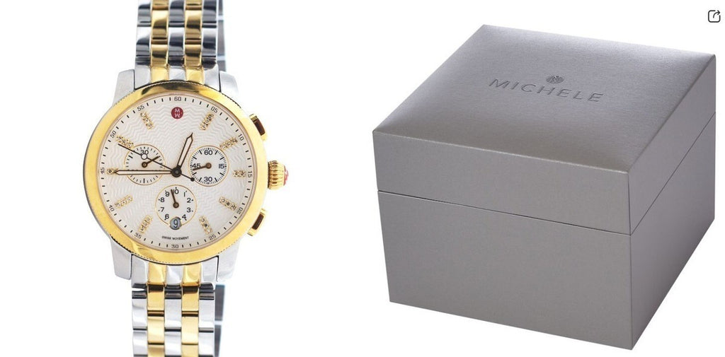 Michele Uptown Diamond Two Tone Gold & Silver MWW25A000002 Women's Watch – view 2