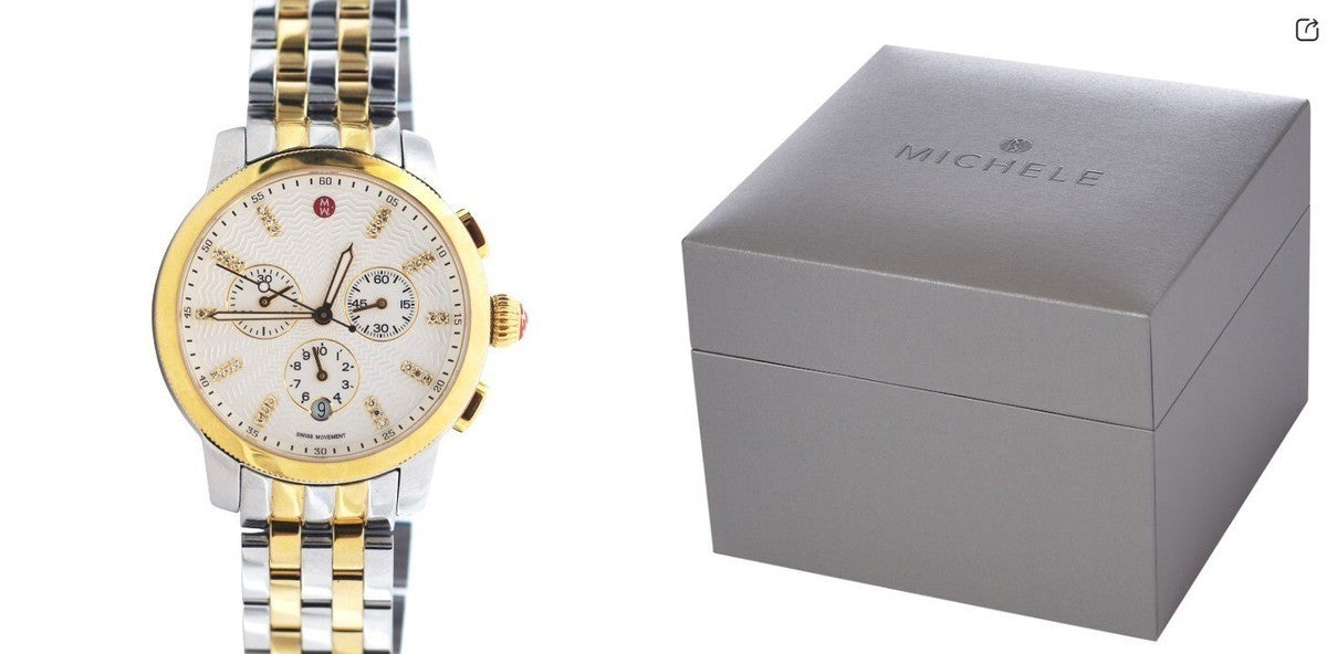 Michele Uptown Diamond Two Tone Gold & Silver MWW25A000002 Women's Watch – view 2