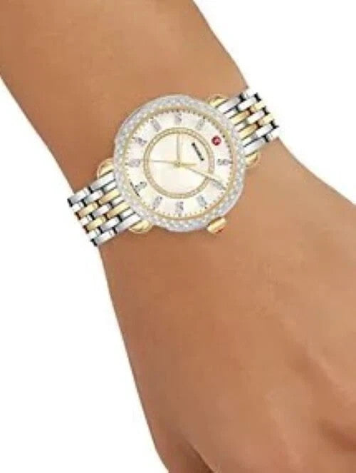 Michele Sidney Classic Two-Tone MOP Diamond Dial MWW30B000002 Women's Watch – view 3
