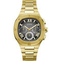 Guess Gold Tone GW0572G2 Headline Black Dial 42mm Multi-function Men's Watch