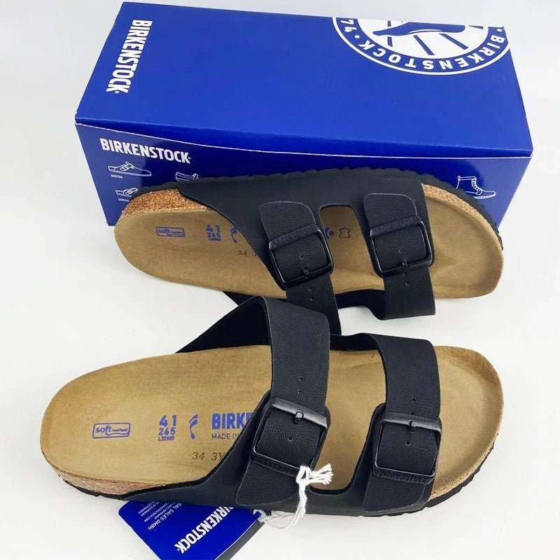 Birkenstock Arizona Birko-Flor Birkibuc Black Leather Sandal Size 8 – view 7