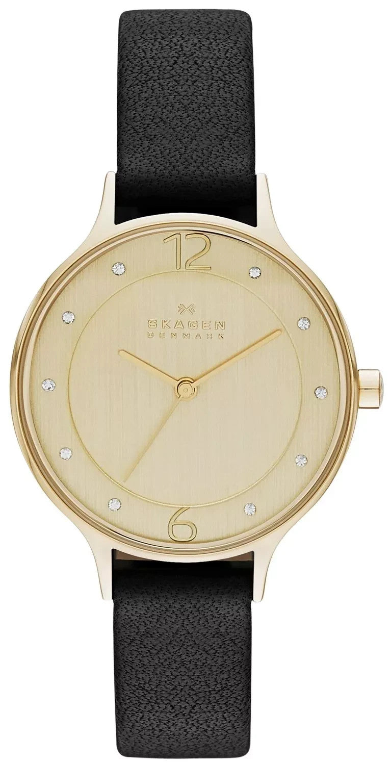 Skagen SKW2266 Black Leather Analog Dial Quartz Women's Watch