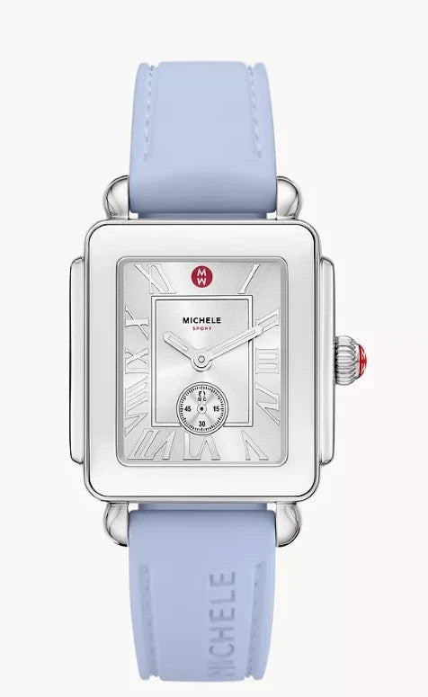 Michele Silver case Light Blue Silicone Deco Sport MWW06H000006 Women's Watch