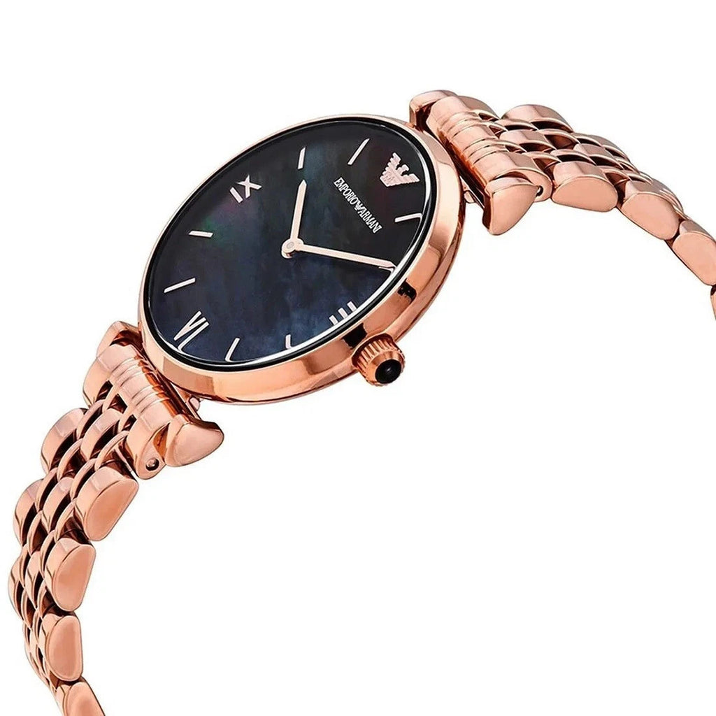 Emporio Armani AR11145 Rose Gold Bracelet & Black Dial Women's Watch – view 2