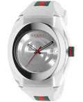 Gucci Sync XXL 46mm YA137102 White Rubber Band Dial Men's Watch