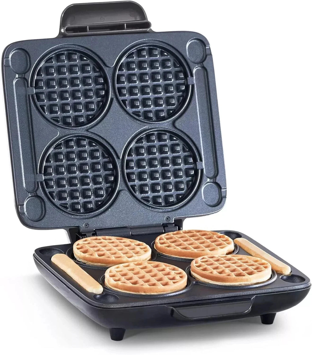 Dash Multi Mini Waffle Maker Four 4” Molds Nonstick Graphite