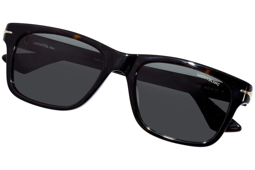 Mont Blanc MB0263S 002 Sunglasses Men's Havana/Green Rectangle Shape 54mm – view 5