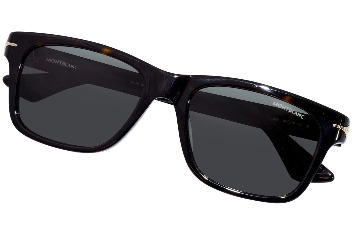 Mont Blanc MB0263S 002 Sunglasses Men's Havana/Green Rectangle Shape 54mm – view 5