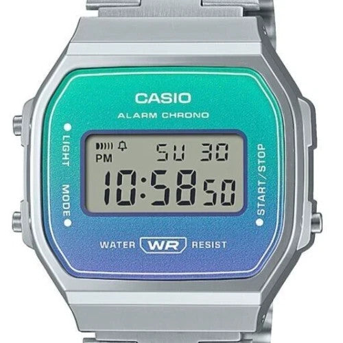 Casio Vintage Digital Stainless Steel Multicolor Dial A168WER-2A Unisex Watch – view 2