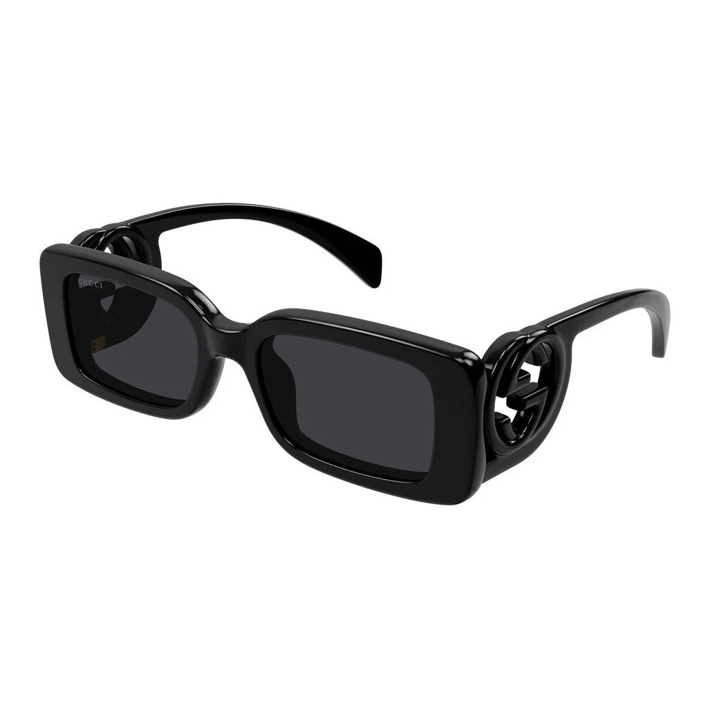 Gucci GG1325S 001 Black Dark Grey Rectangular Women's Sunglasses