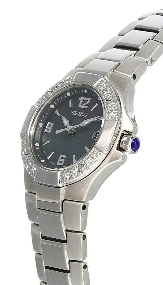 Seiko Coutura 28mm Black MOP Dial Stainless Steel Bracelet SXD575 Women's Watch – view 2