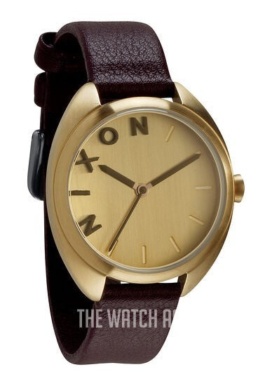 Nixon Brown Leather Matte Gold A318 1112-00 Women's Watch