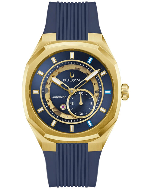 *BRAND NEW* Bulova Surveyor Marc Anthony Blue Dial Gold-tone Men's Watch 97A205