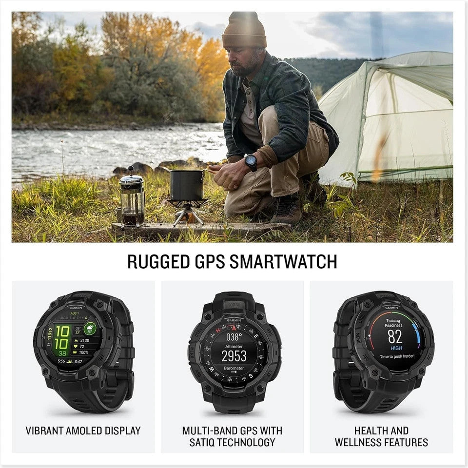 Garmin Instinct 3 AMOLED 45mm Multi-Band GPS Smartwatch (Black) Unisex Watch – view 2