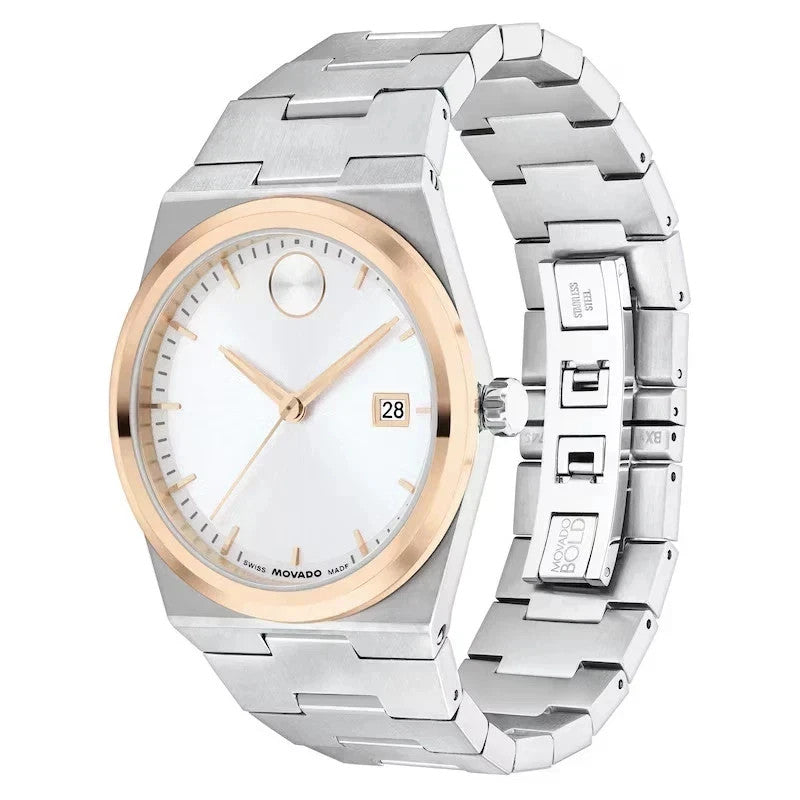 Movado Bold Quest 40mm White Dial Two-Tone Stainless Steel 3600972 Men's Watch – view 2