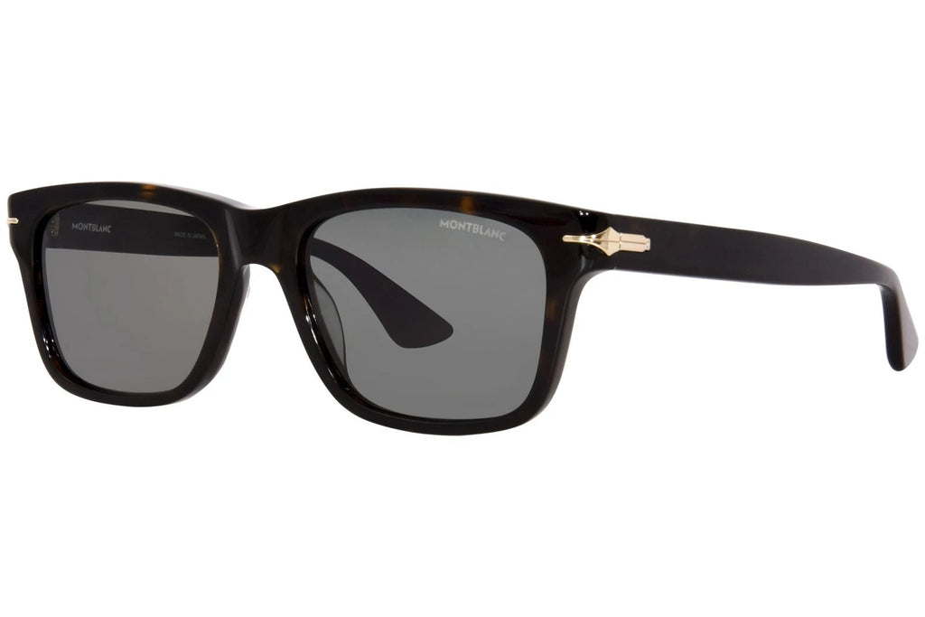 Mont Blanc MB0263S 002 Sunglasses Men's Havana/Green Rectangle Shape 54mm
