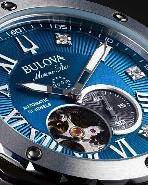 Bulova Automatic Marine Star Marc Anthony Blue Dial Diamond 98D184 Men's Watch – view 5