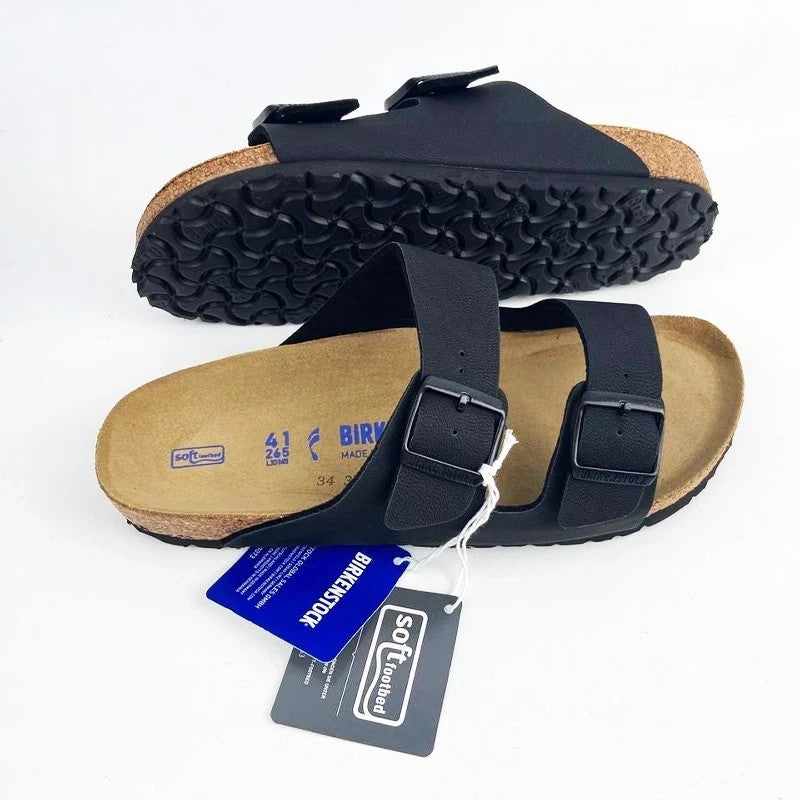 Birkenstock Arizona Birko-Flor Birkibuc Black Leather Sandal Size 8 – view 6