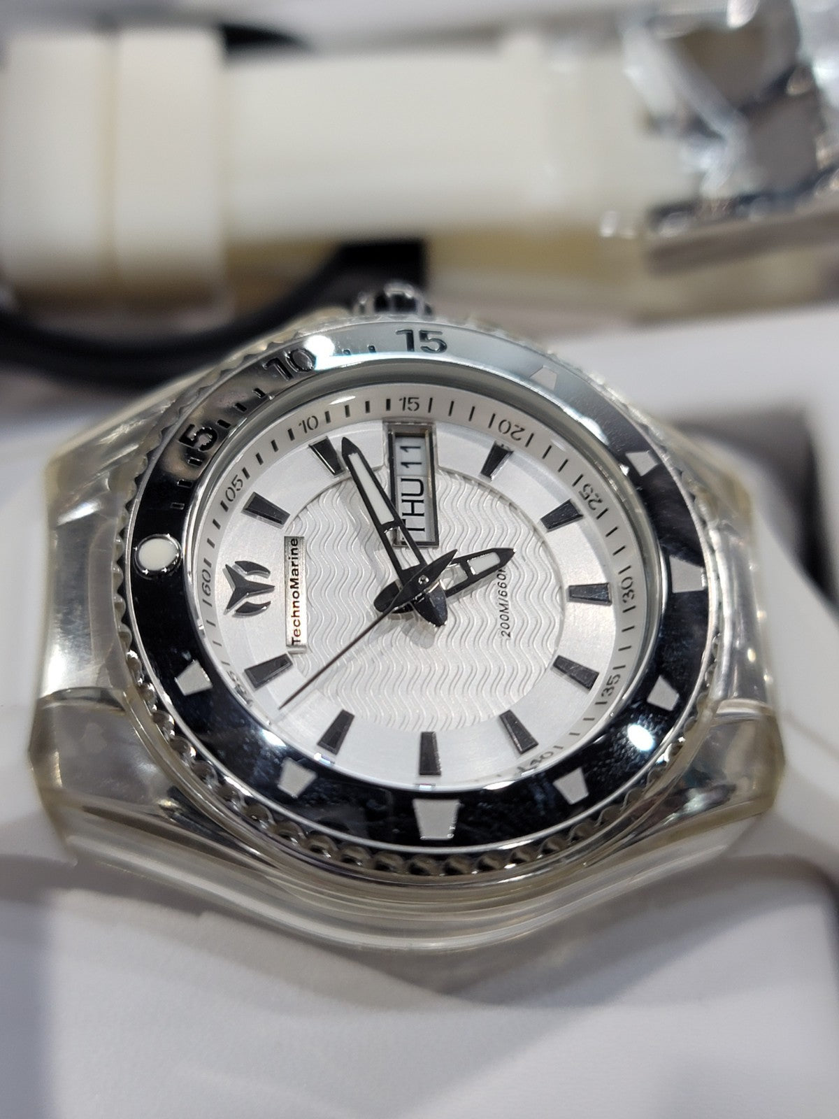 TechnoMarine Cruise 110038 White Rubber Analog Dial Quartz Unisex Watch – view 5