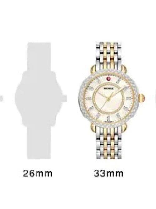 Michele Sidney Classic Two-Tone MOP Diamond Dial MWW30B000002 Women's Watch – view 4